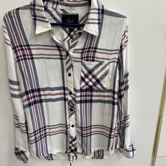 Rails Button Up Shirt-Women's Size XS (Red/White/Blue) - Picture 4 of 5